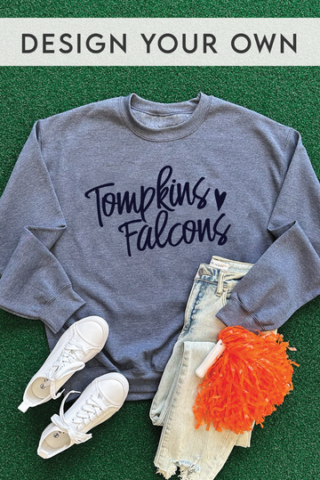 Custom Full Heart Crewneck - Heather Navy